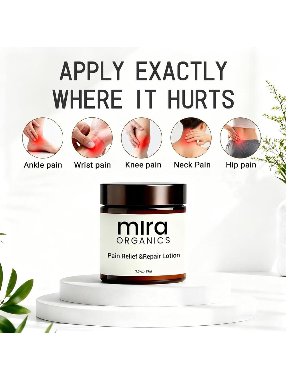 Mira ORGANICS Pain Relief & Repair Lotion 3.5oz - for All Skin Types